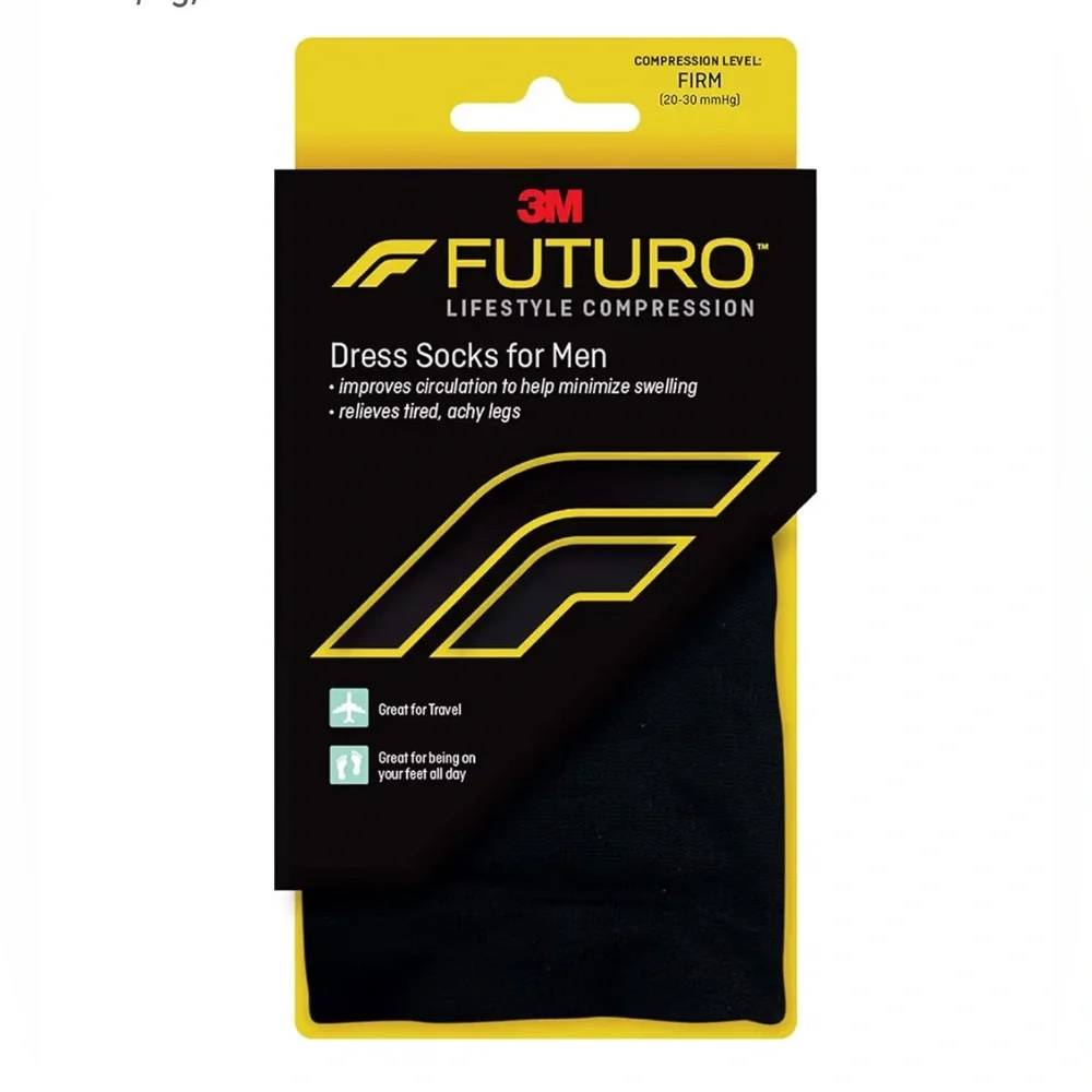 Futuro Men's Black Compression Dress Socks